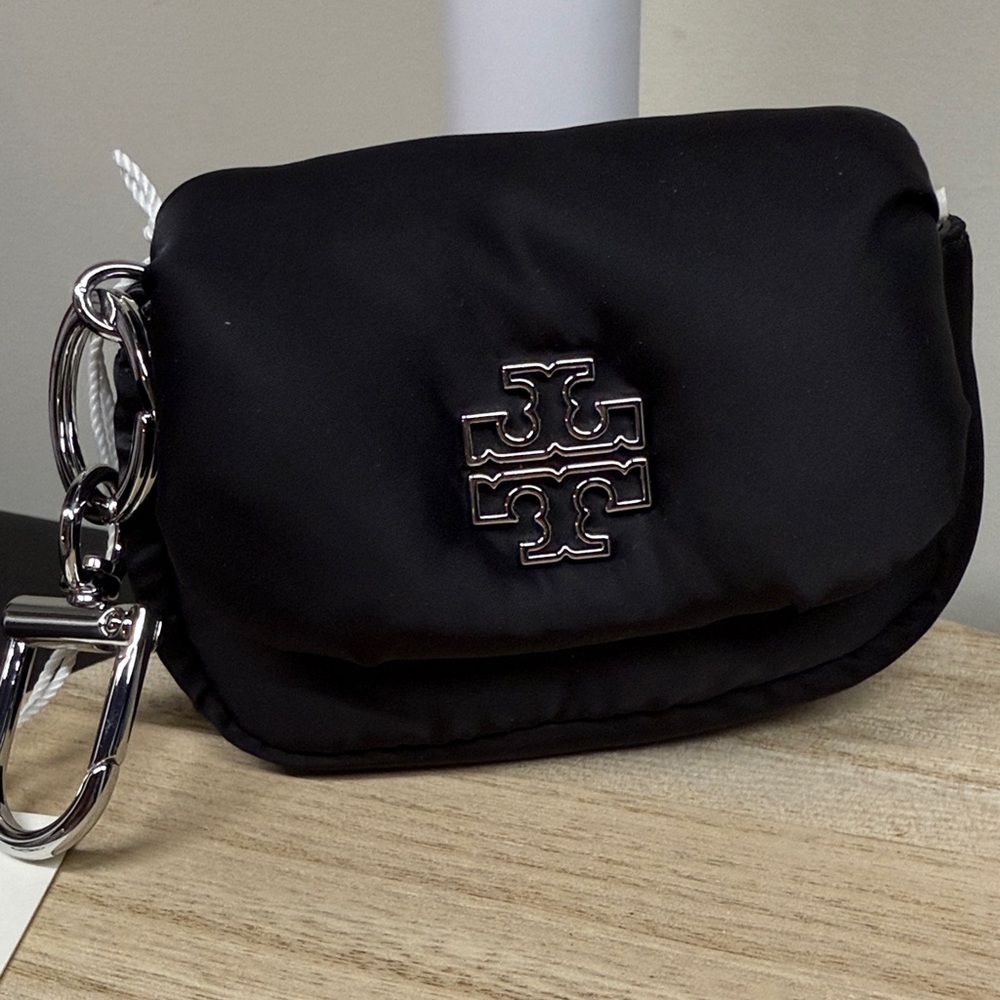 Tory Burch Black Nylon Puffy Card Holder/Case